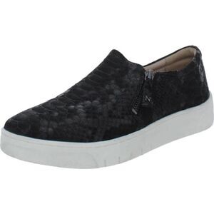 Naturalzier Hawthorn Black Textured Leather Side Zip Sneakers Sz 8